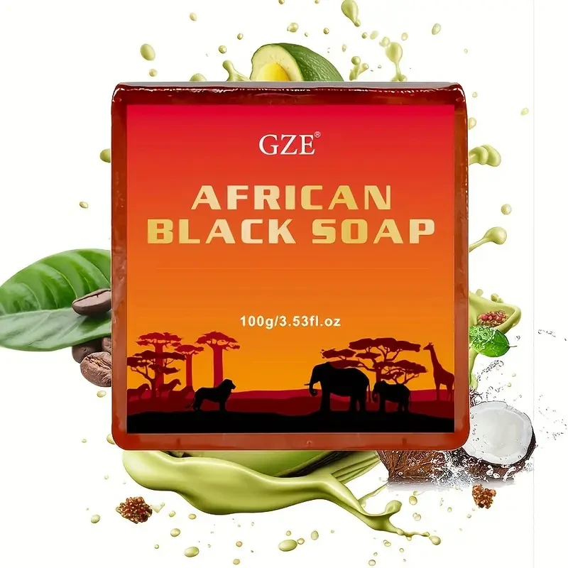GZE African Black Soap Bar Paste Body Wash Set