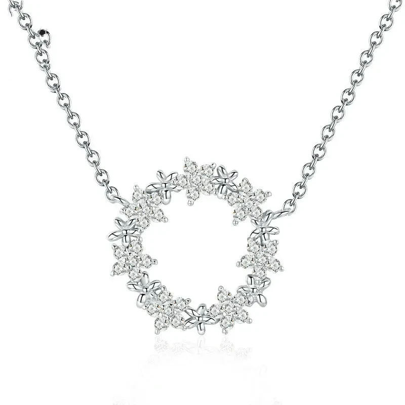 Evelyn Sterling Silver Necklace Bright Stars S925 Silver Necklace