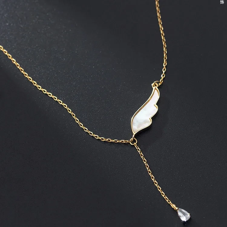 Simple Literary S925 Silver Wings Necklace