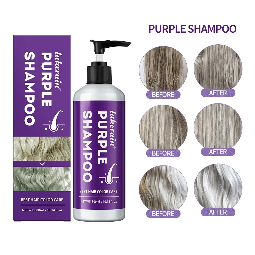 300ml Purple Shampoo for Blonde Hair Yellow Tone Remover and Color Lock for Silver, Gray, and Bleached Hair