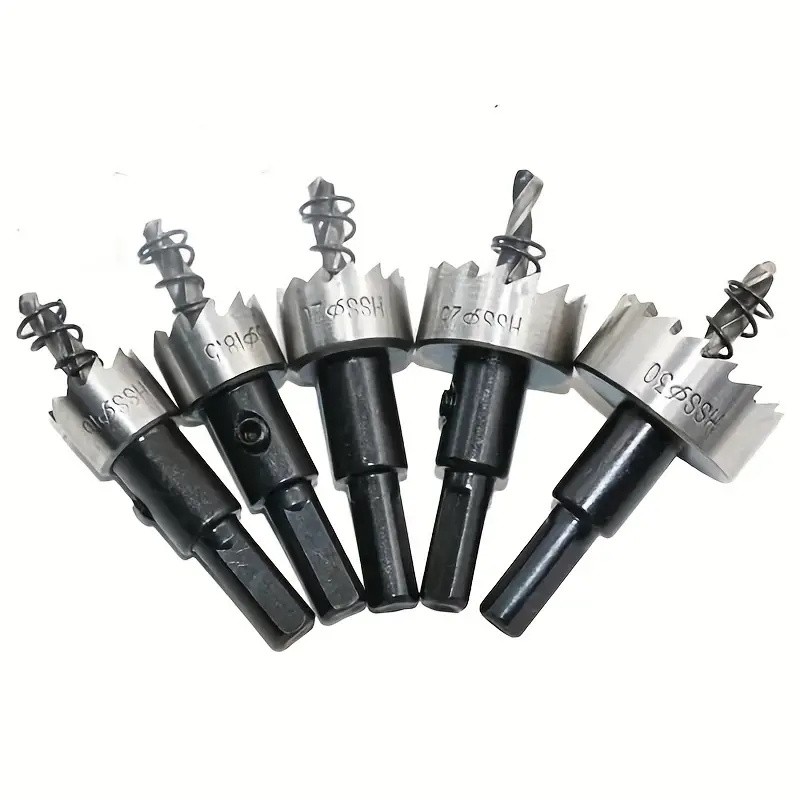 5-Piece Heavy-Duty Hole Saw Drill Bit Set - Perfect for Stainless Steel, Aluminum, Plastic & Wood