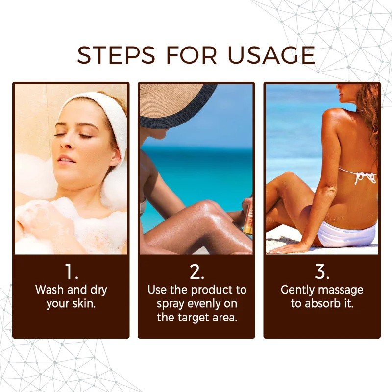 Self Spray Tan Natural Tanning Oil Mousse  Gradual Face and Body Moisturizer, Quick Dry, 30ml