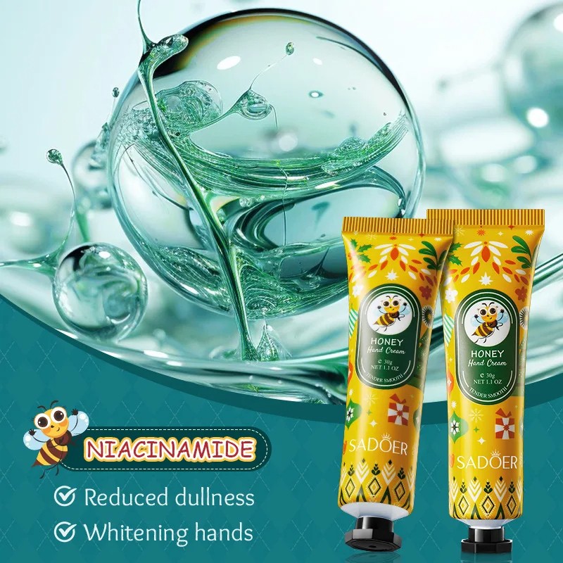 SADOER Honey Hand Cream Moisturizing, Brightening, and Repairing for Dry, Cracked Hands