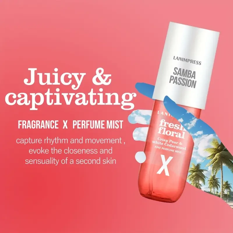 SAMBA PASSION Fresh Floral Delight - Paraben-Free, Crisp Pear & White Cedarwood Scented