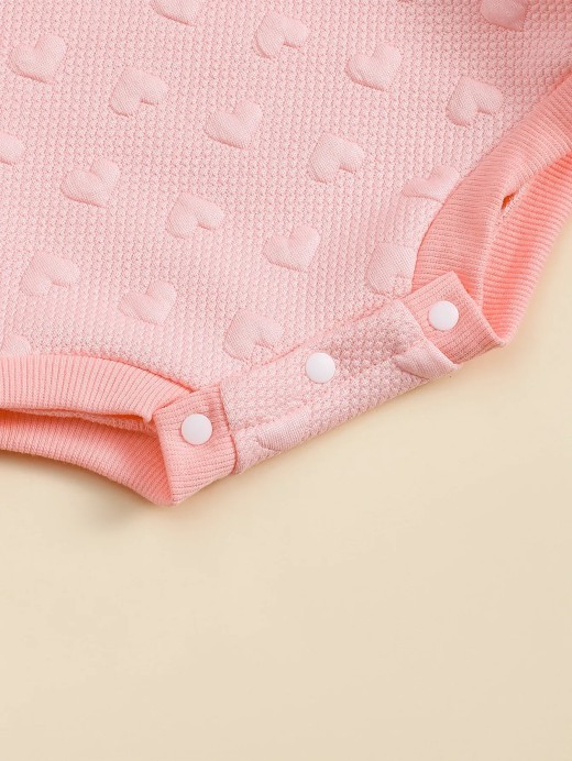 Baby Girl's Fashion Love Peach Romper