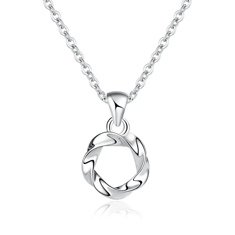 S925 Sterling Silver Mobius Ring Pendant