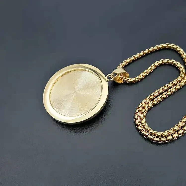 Stainless Steel Gold-Plated Zircon Horse Head Pendant