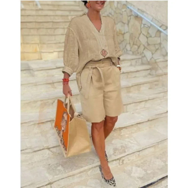 Cotton And Linen Women's Clothing Fashion Casual Set