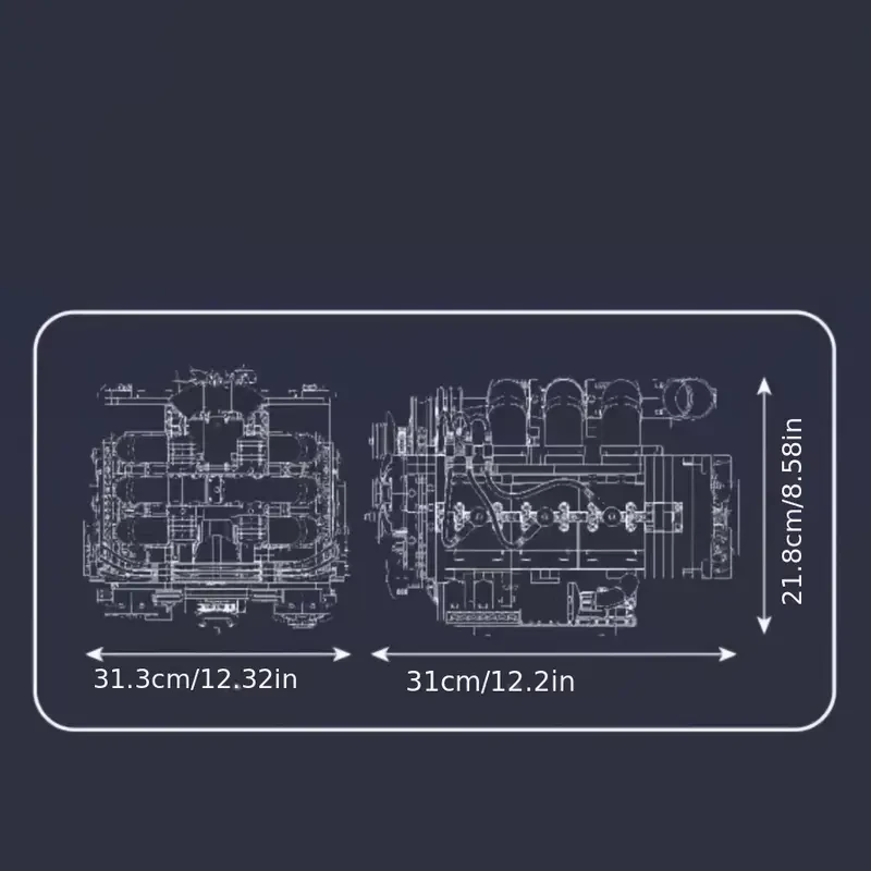 Mold King V-8 Engine Construction Blocks V8 Motor Model Toy V8 Engine Building Set Creative STEM Toy Engine Kit Ideal for Adults