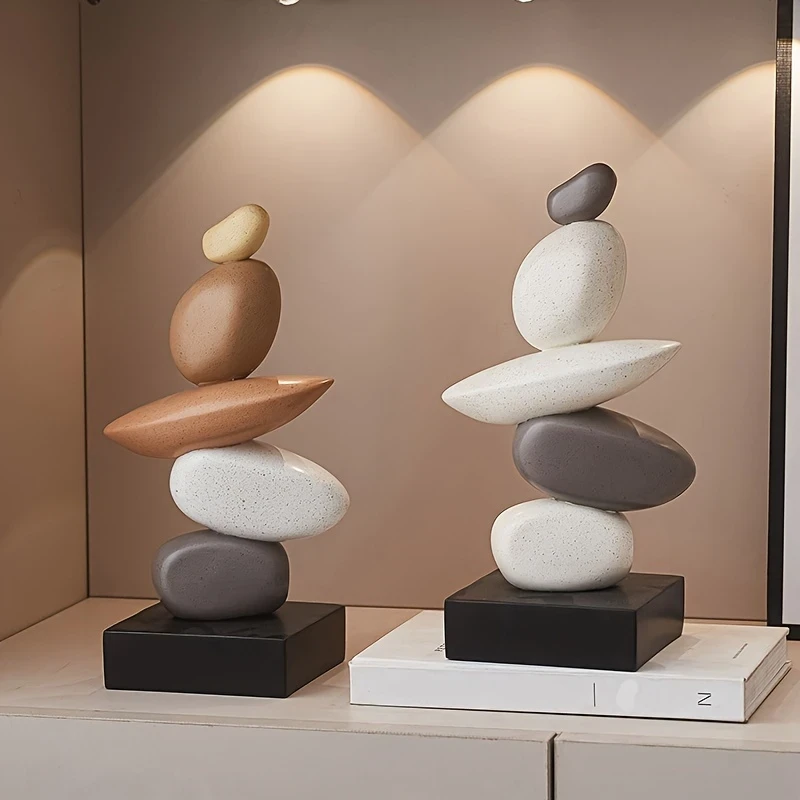 Resin Abstract Stone Knot Figurine - Decorative Centerpiece