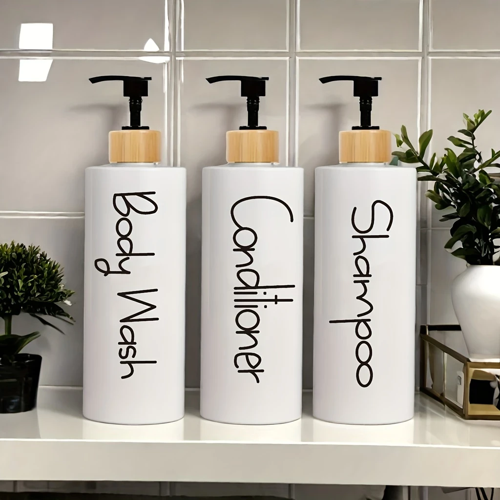 3-Pack Minimalist Bathroom Dispenser Bottles