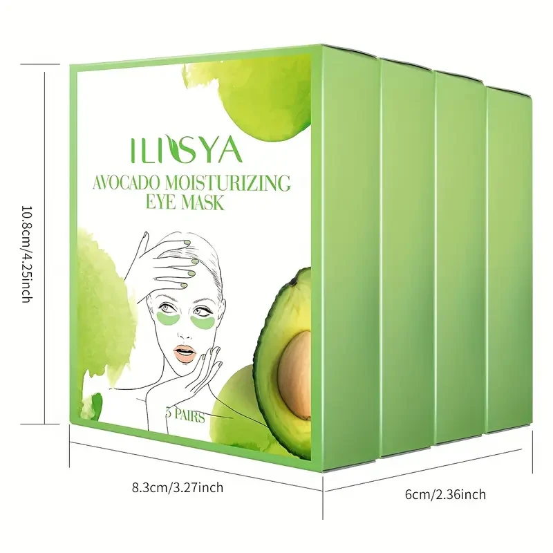 4 Boxes, ILISYA Avocado Collagen Crescent Eye Mask