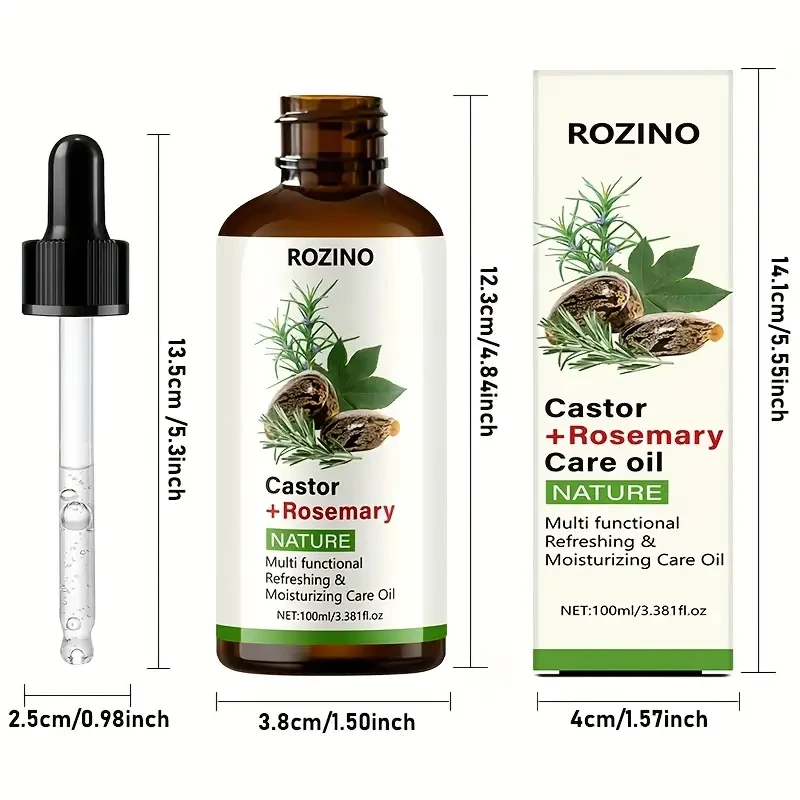 ROZINO Castor & Rosemary 2-in-1 Essential Oil, 100ml