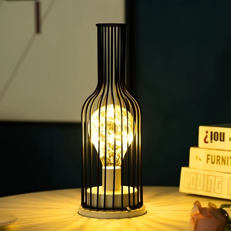 1pc 20L Bottle/Glass Creative Night Lamp Powered by Three AA Batteries  Decorative Lights for Bedroom and Living Room