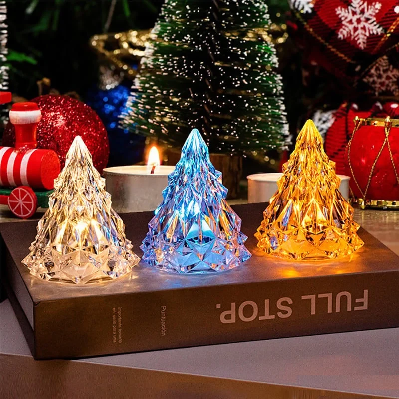 Night Light Crystal Mini Christmas Tree