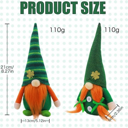 St Patrick's Day Green Hat Dwarf Doll