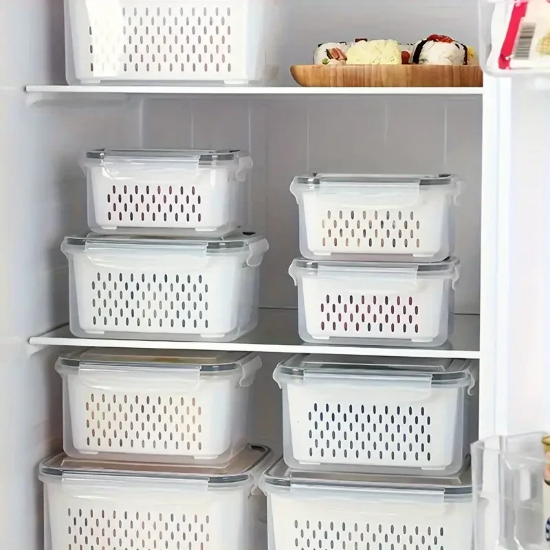 Refrigerator Storage Box - Fridge Organizer for Fresh Vegetables & Fruits