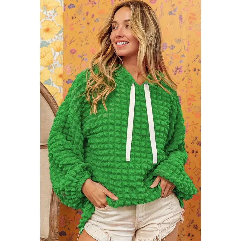 Women's Bubbles Hoodie Fashion Casual Loose Long Sleeve Hooded Sweater