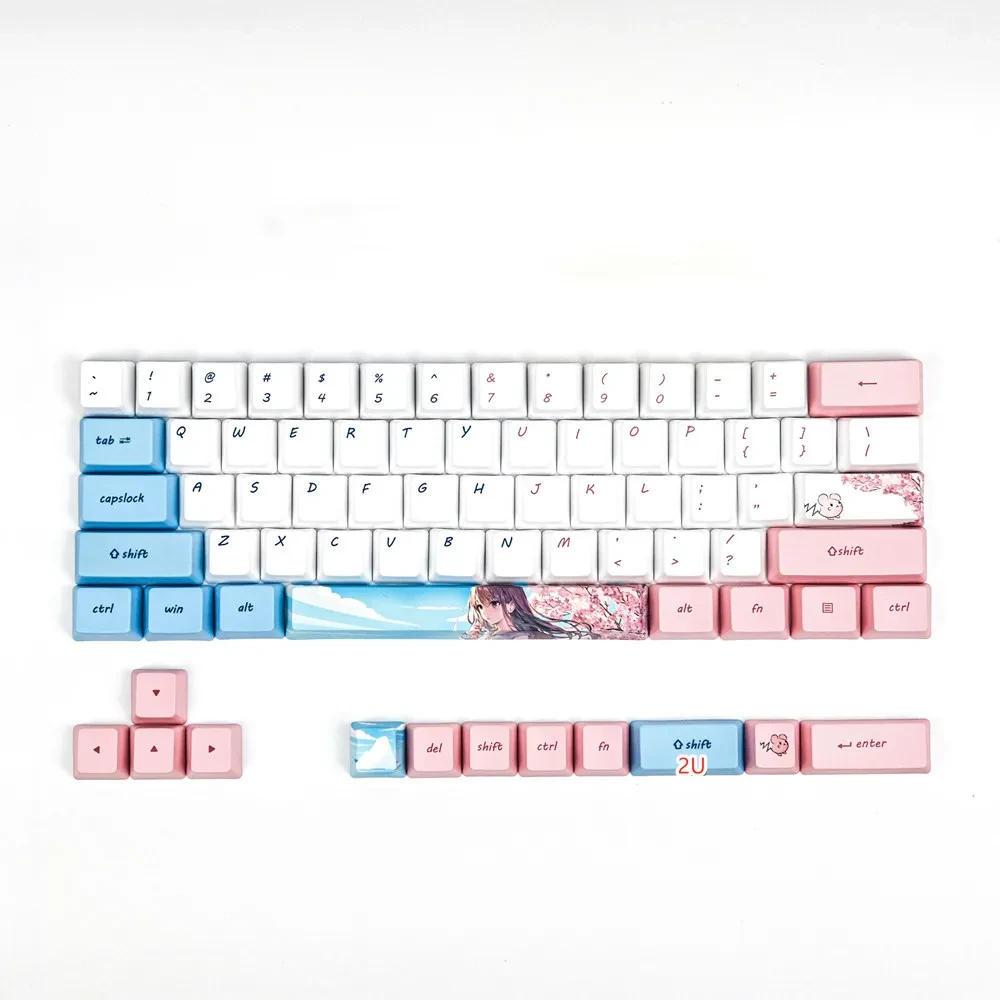 PBT Sublimation Keycap Cartoon Animation Compatible With GK61