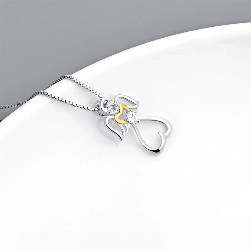 Angel Fashion Diamond 925 Silver Clavicle Chain
