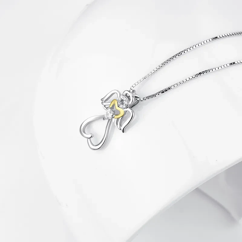 Angel Fashion Diamond 925 Silver Clavicle Chain