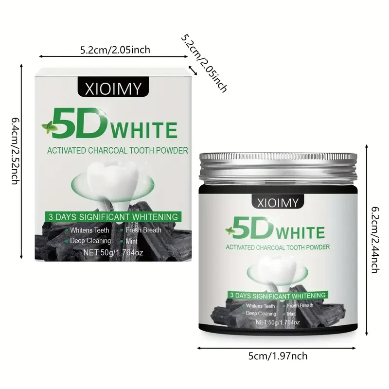 2pcs activated carbon teeth whitening powder
