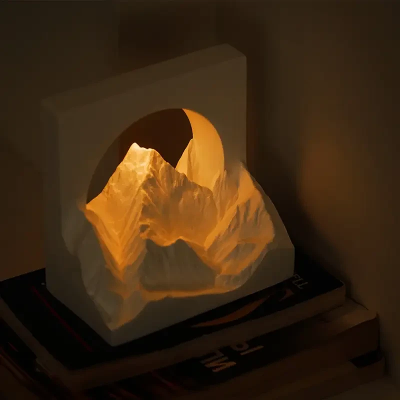 Rizhao Jinshan Aromatherapy Night Light  Adjustable Brightness, DIY Gypsum Desk Lamp with Acrylic Shade, LED Warm Light for Bedroom