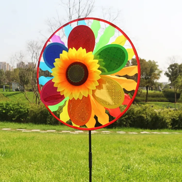 Children's Plastic Colorful Windmill Toy Outdoor Cartoon Material Windmill String Stall Toy