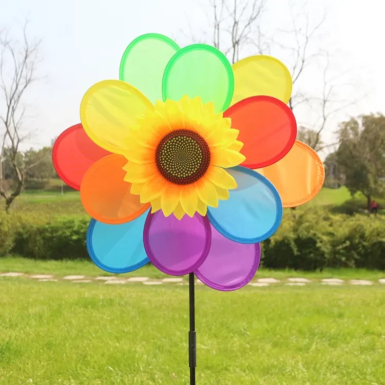 Children's Plastic Colorful Windmill Toy Outdoor Cartoon Material Windmill String Stall Toy