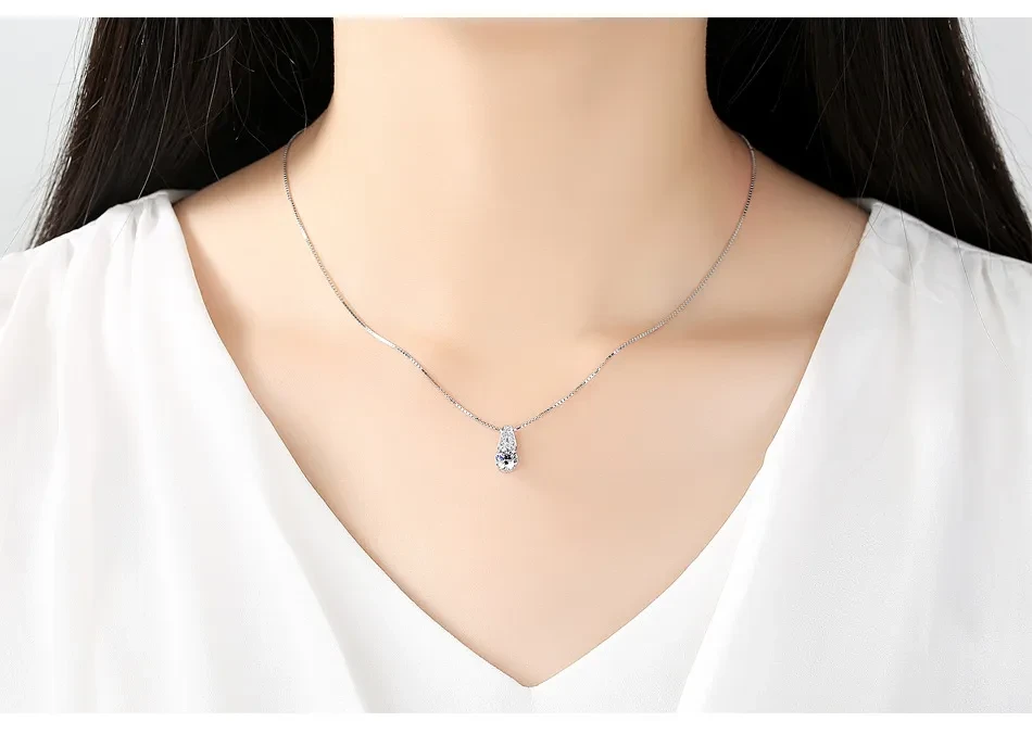 S925 Sterling Silver Necklace With Eight Heart And Eight Arrow Zircon