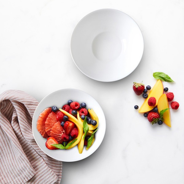 White Coupe Glass Noodle Bowl 18cm  - Wiltshire