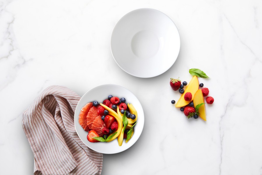 White Coupe Glass Noodle Bowl 18cm  - Wiltshire