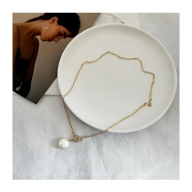 Golden Baroque Natural Freshwater Pearl Pendant