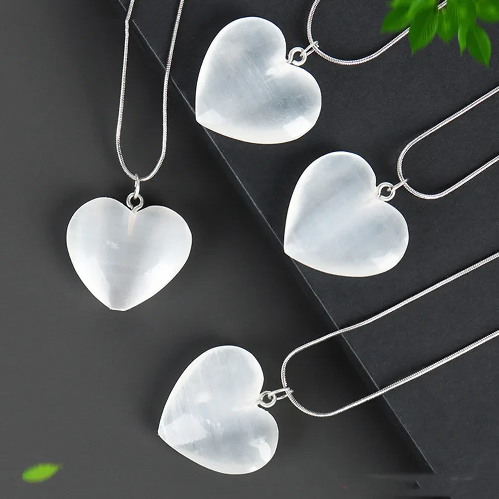 Moroccan Crystal Plaster Love Pendant Necklace