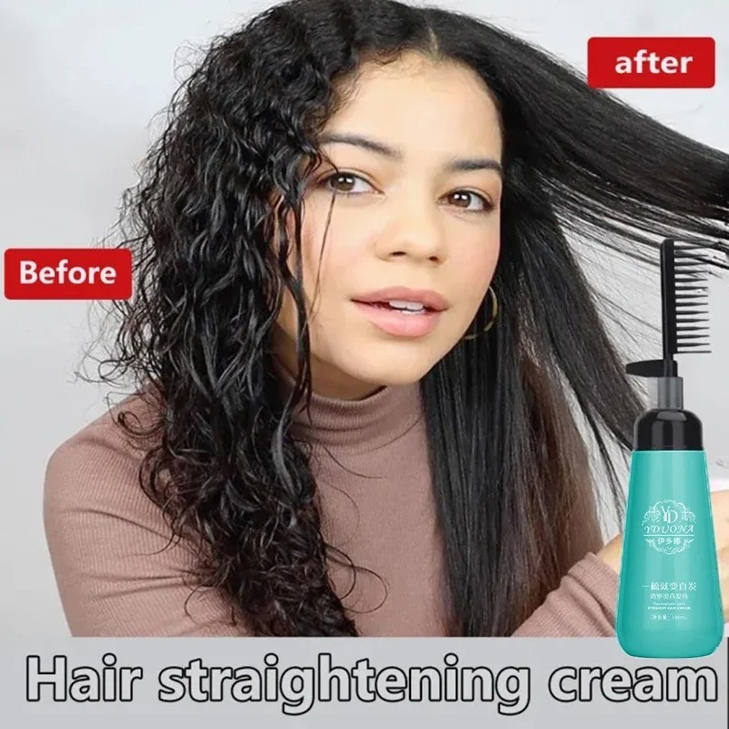 Hair Straightening Cream and Comb Set  Repair Hair Frizz, Beautiful Protein Smooth Care