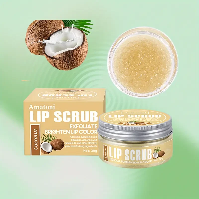 Coconut Lip Scrub 30g with Plant Squalane
