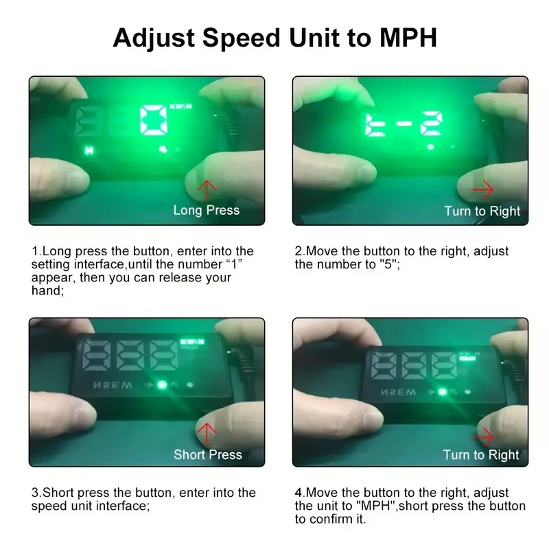 KWHUD HD Head-Up Display Car Speedometer - Universal Fit, Compass & Over-speed Alerts