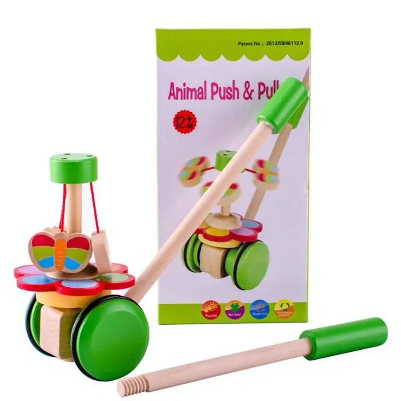 Children's Simple Wooden Toddler Stroller Toy