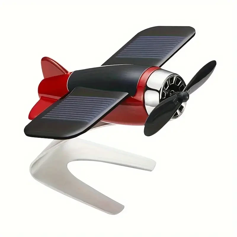 Solar-Powered Aircraft Car Decoration - Creative Interior Accessory & Gift for Car Enthusiasts