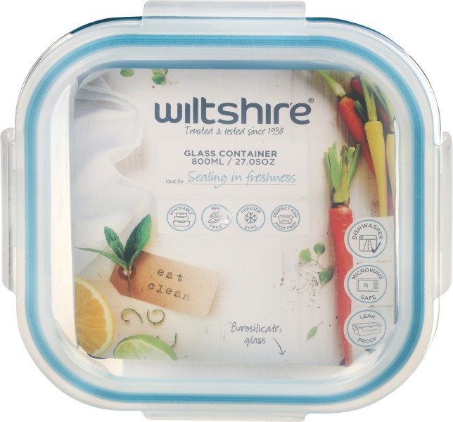 Square Glass Container 800ml - Wiltshire
