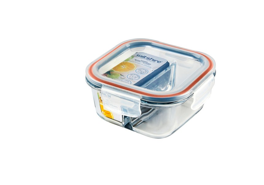 Square Glass Container with 2 Dividers 500ml - Wiltshire