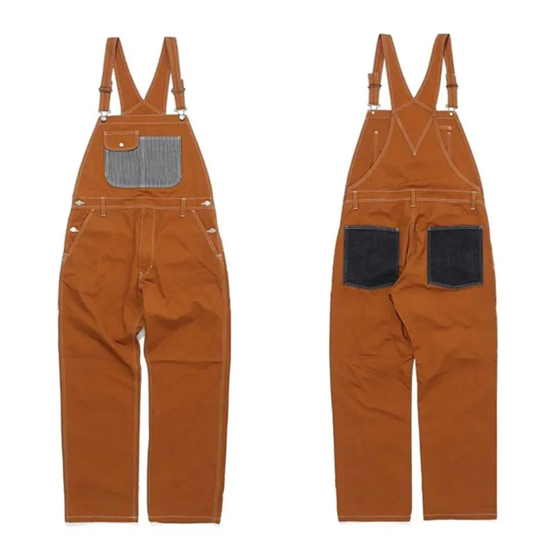 Men's casual vintage multi-pocket cargo overalls