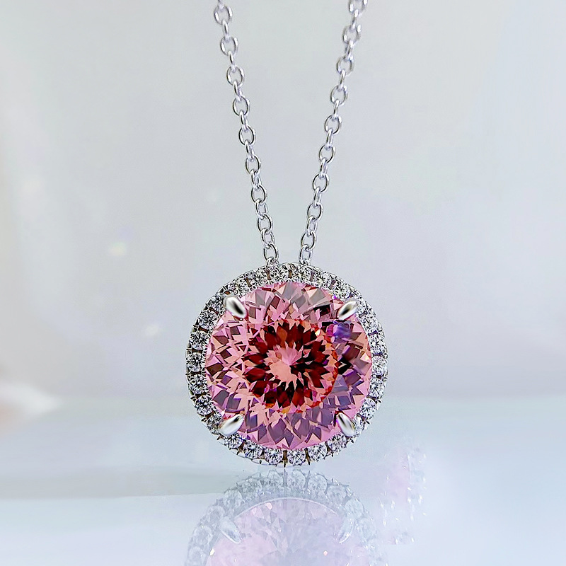 Fireworks Necklace High Carbon Diamond Pendant