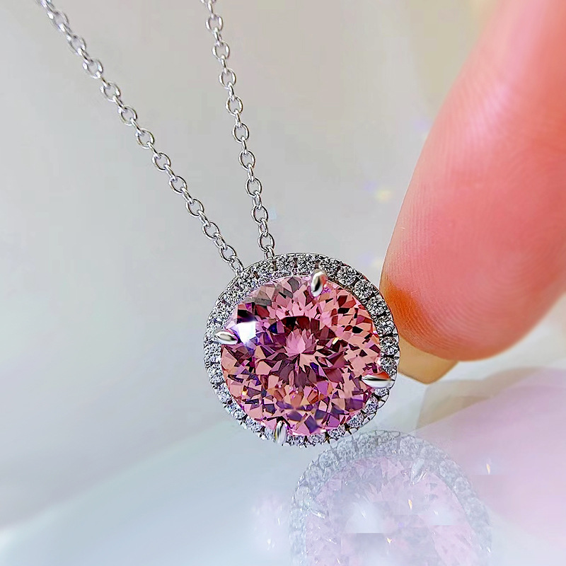 Fireworks Necklace High Carbon Diamond Pendant