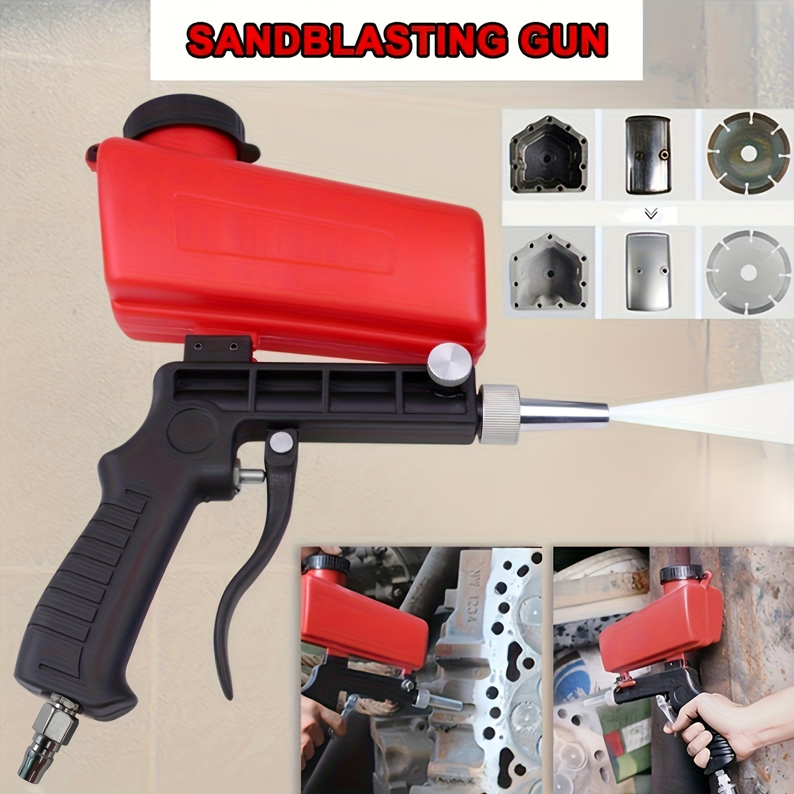 90psi Portable Gravity Sandblaster High-Pressure Sand Removal Tool for Efficient Cleaning and Abrasive Blasting