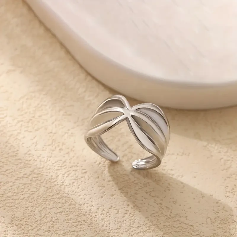 1pc Elegant Bohemian Golden Stainless Steel Open Ring Perfect Gift for Women, Ideal for Daily Wear and Holiday Parties, Adjustable Size, Fashion Jewelry, Elegant Ring, Stainless Steel Ring