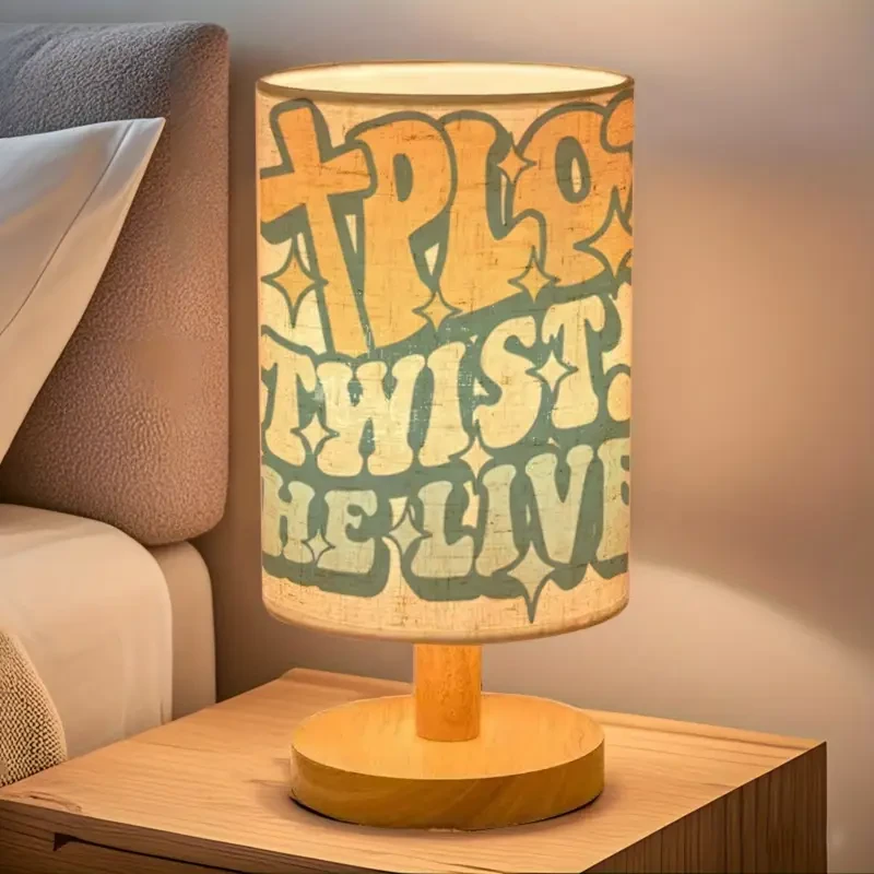 Modern USB-Powered Inspirational Table Lamp  PLAN TURN HEAL Design with Tri-Color Lighting for Bedroom & Living Room