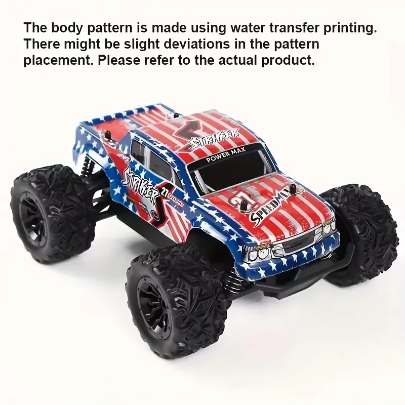 1:20 Scale Red and Blue Patriotic Design 4x4 Remote Control Truck