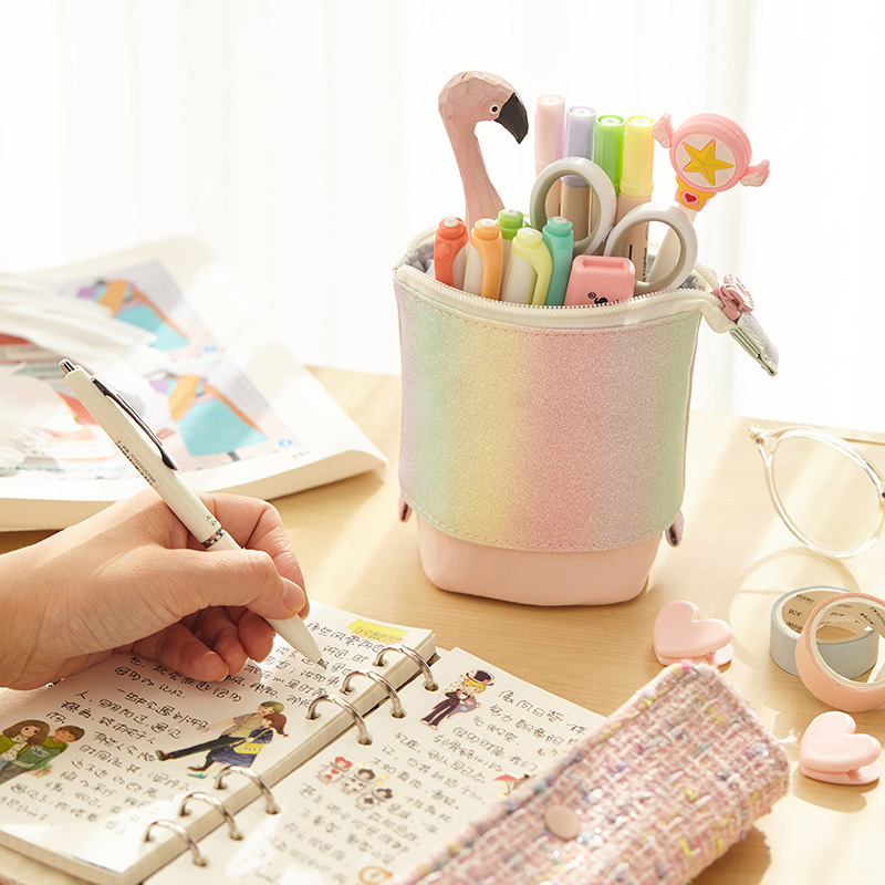 Creative Rainbow Large Capacity Retractable Pencil Case