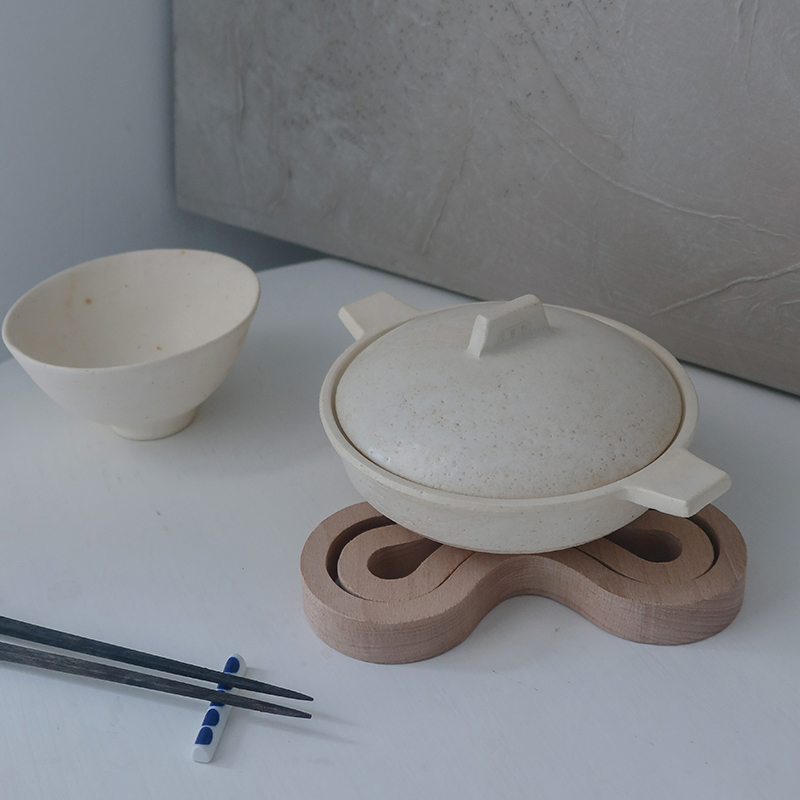 Niceone Nordic Solid Wood Decorative Ornaments Pot Cushion Art Designer Home Kitchen Placemat Anti-Scald Heat Insulation